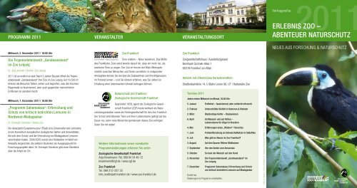 Programm 2011 Vortragsreihe Zoo Ffm-ZGF - Zoologische ...