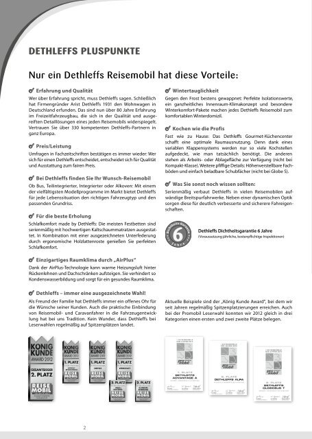 Preisliste/Technische Daten Reisemobile 2013 (4 MB) - Dethleffs