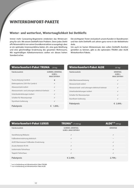 Preisliste/Technische Daten Reisemobile 2013 (4 MB) - Dethleffs