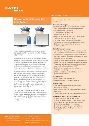 Sprachaufzeichnung für Leitstellen - ATIS systems GmbH