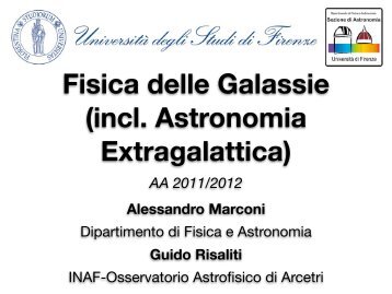 Tipi Morfologici - Osservatorio Astrofisico di Arcetri