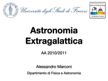 Tipi Morfologici - Osservatorio Astrofisico di Arcetri