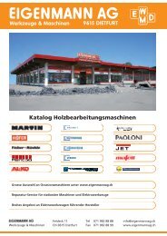 Katalog Holzbearbeitungsmaschinen - Eigenmann AG