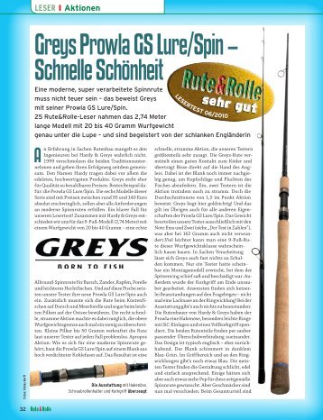 Greys Prowla GS Lure/Spin – Schnelle Schönheit - Angelcenter Lurup