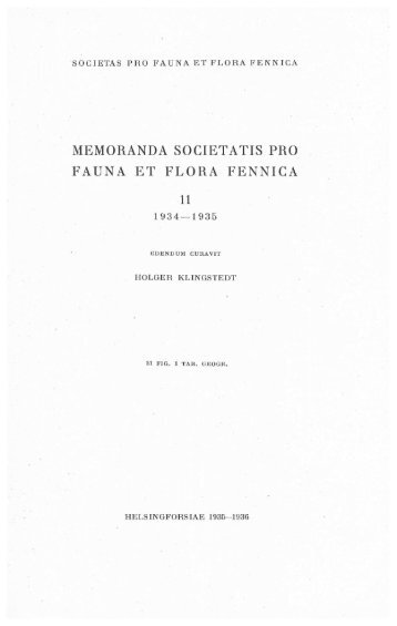 memoranda societatis pro fauna et flora fennica - Helda
