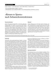 «Return to Sports» nach Sehnenrekonstruktionen - SSMS