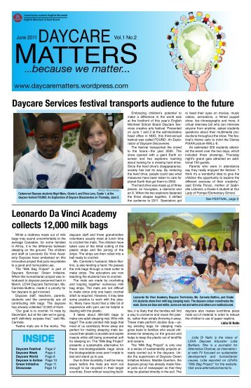 Daycare Matters Newletter - June 2011 - English Montreal School ...