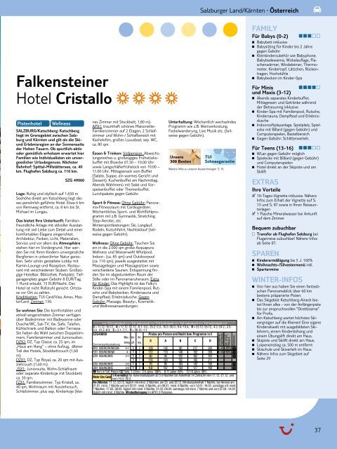 TUI - Schöne Ferien: Winter für Familien - Winter 2011 ... - Letenky.sk