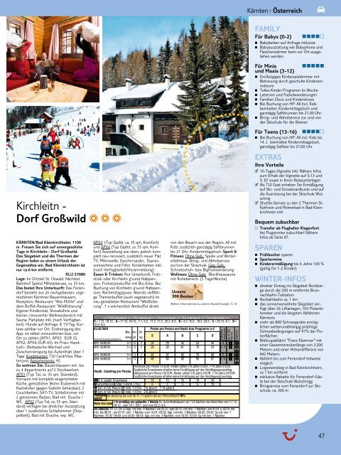 TUI - Schöne Ferien: Winter für Familien - Winter 2011 ... - Letenky.sk