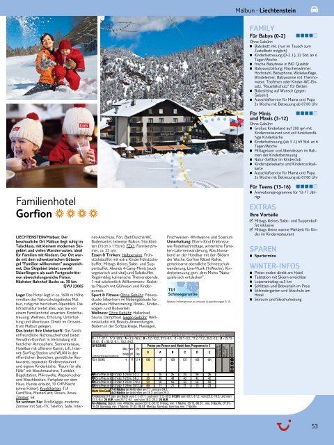 TUI - Schöne Ferien: Winter für Familien - Winter 2011 ... - Letenky.sk