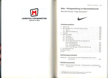 Nike - Preisgestaltung im Sportartikelmarkt - Lehrstuhl für Marketing ...