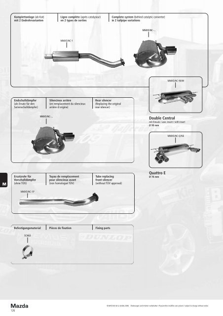 Sportauspuffanlagen Echappements Sport Sports Exhausts