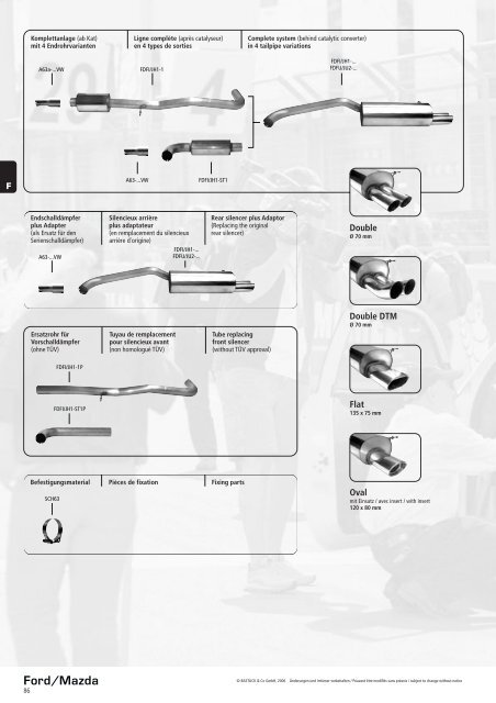 Sportauspuffanlagen Echappements Sport Sports Exhausts