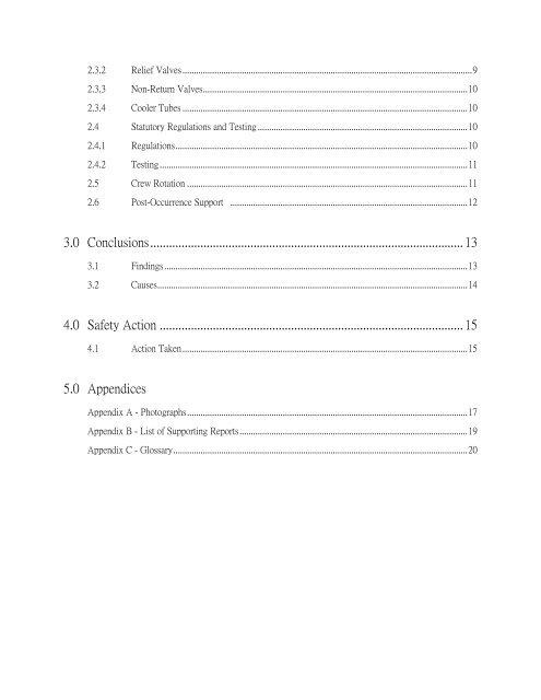 marine investigation report m99l0011 compressor bursting