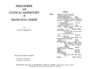 PRESCRIBER and CLINICAL REPERTORY of MEDICINAL HERBS ...