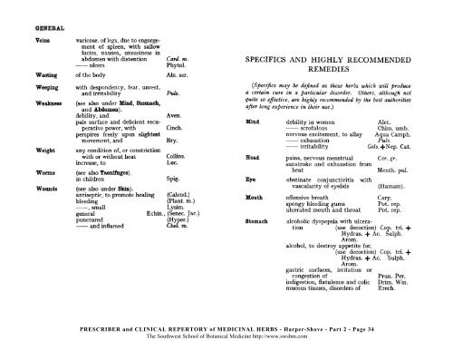 PRESCRIBER and CLINICAL REPERTORY of MEDICINAL HERBS ...