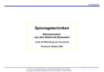 Spionagetechniken - Prof. Dr. Heinz-Michael Winkels