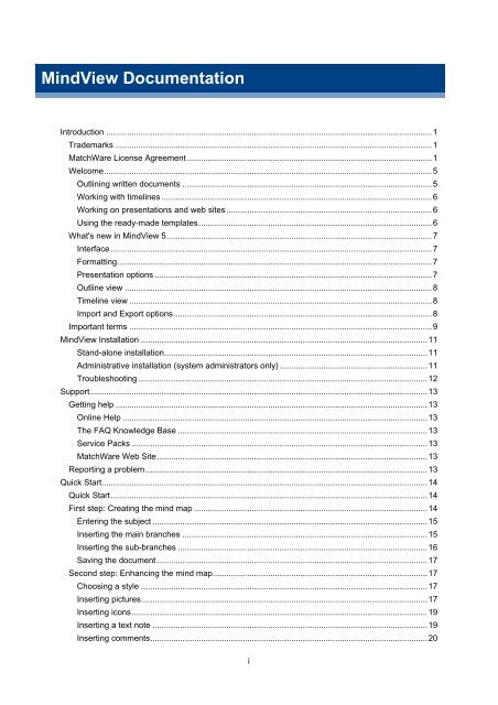 Download MindView 5 Professional PDF - MatchWare