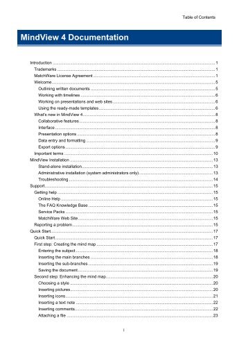 MindView 4 Documentation - MatchWare