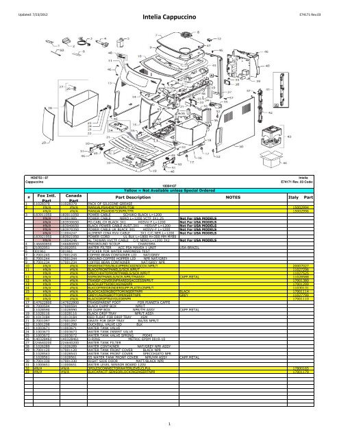 USA-NF,INTELIA Cappuccino HD8753-87, E74171 Rev03 - Saeco ...