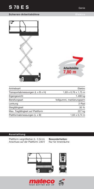 S 78 E S 7,80 m - Mateco