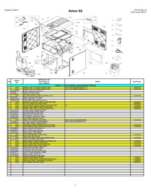 USA-SUP038 Xelsis SS, E74144 Rev. 04 - Saeco-accessories.com