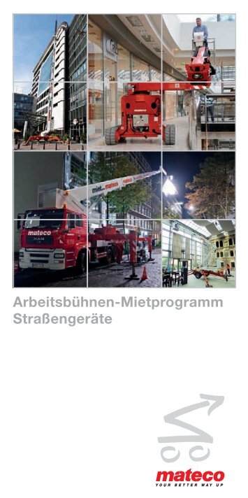 Arbeitsbühnen-Mietprogramm Straßengeräte - Mateco