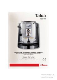 Saeco Talea Touch user manual - Coffee Machines