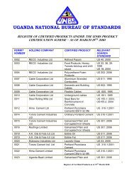UGANDA NATIONAL BUREAU OF STANDARDS