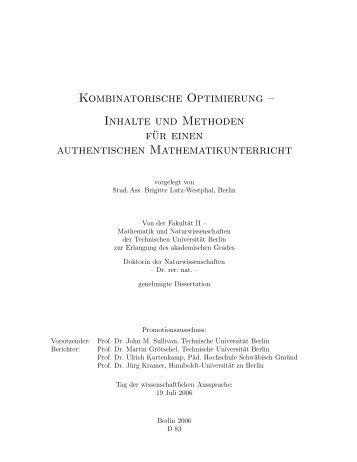 Kombinatorische Optimierung - Institut für Mathematik - TU  Berlin