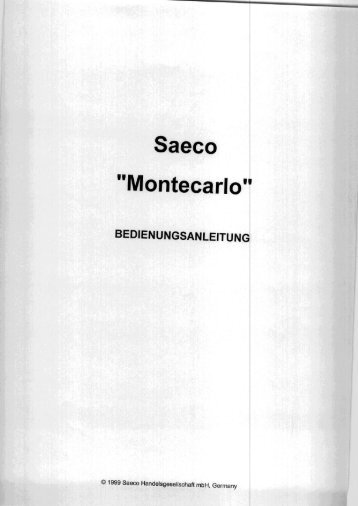 Saeco "Montecarlo" - Kaffee-Service-Balzen
