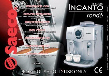 FOR HOUSEHOLD USE ONLY - Coffee Machines