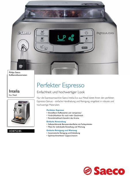 HD8752/85 Saeco Kaffeevollautomat - Philips