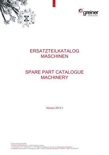 ersatzteilkatalog maschinen spare part catalogue machinery