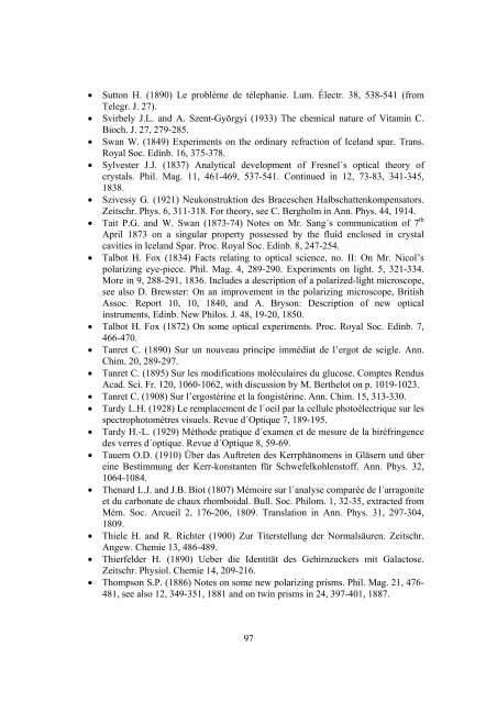 Annotated list of references on Iceland spar and polarized light