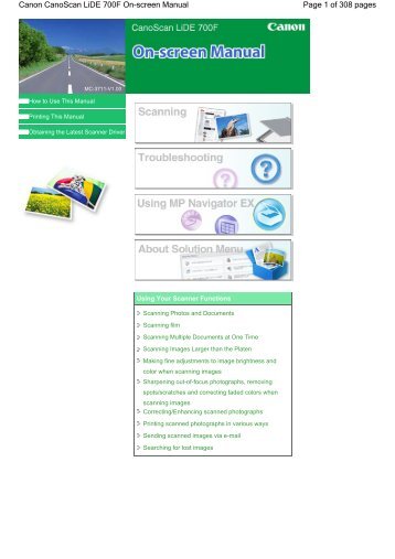 Canon CanoScan LiDE 700F On-screen Manual - Etilize