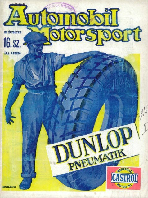 Automobil motorsport 1928 3. évfolyam 16. szám - EPA