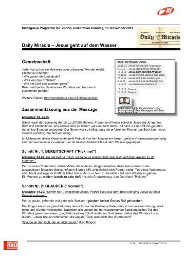 Daily Miracle – Jesus geht auf dem Wasser - ICF Zürich