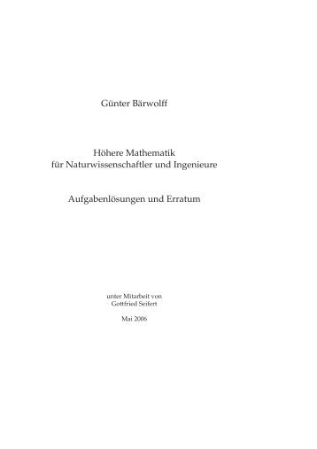 Günter Bärwolff Höhere Mathematik für Naturwissenschaftler und ...