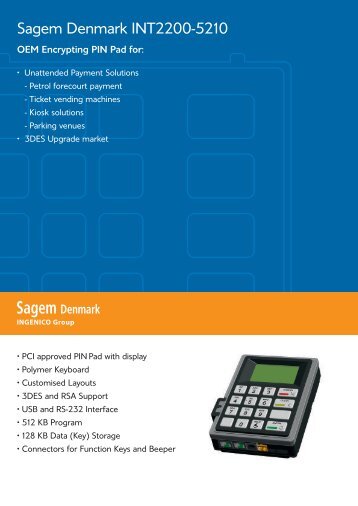 Sagem Denmark INT2200-5210 - Cryptera