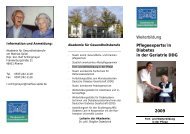 Weiterbildung Pflegeexperte/in Diabetes in der Geriatrie DDG 2009