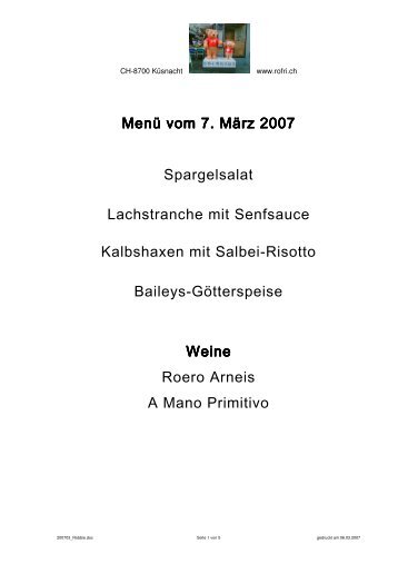 Spargelsalat Lachstranche mit Senfsauce Kalbshaxen mit Salbei ...