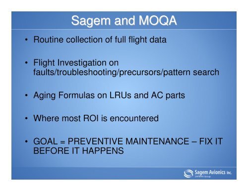 SAGEM FOQA Hardware & Software