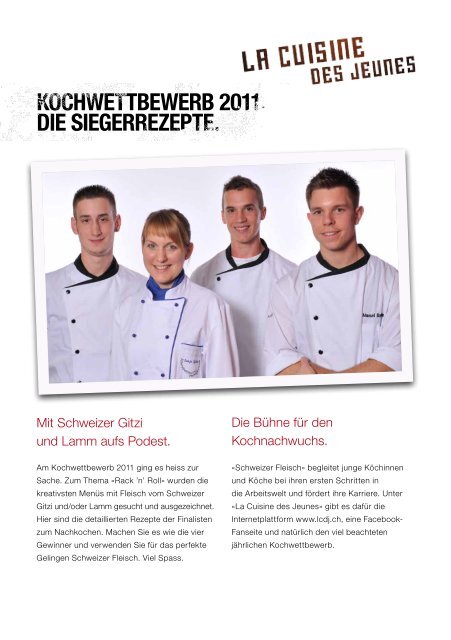 LCDJ Kochwettbewerb 2011 - Rezepte Finalisten - Proviande ...