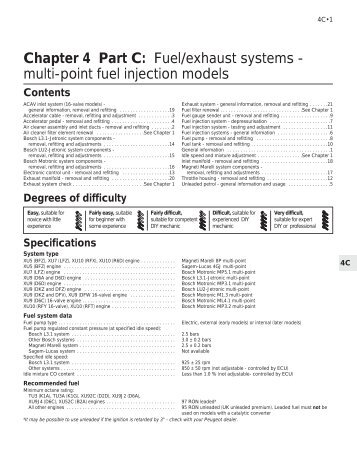 Chapter 4 Part C: Fuel/exhaust systems - multi-point fuel injection ...