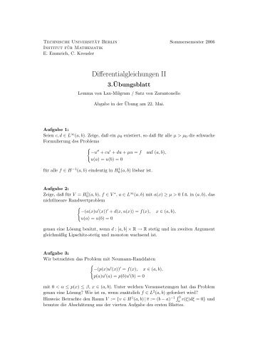 Differentialgleichungen II - Institut für Mathematik