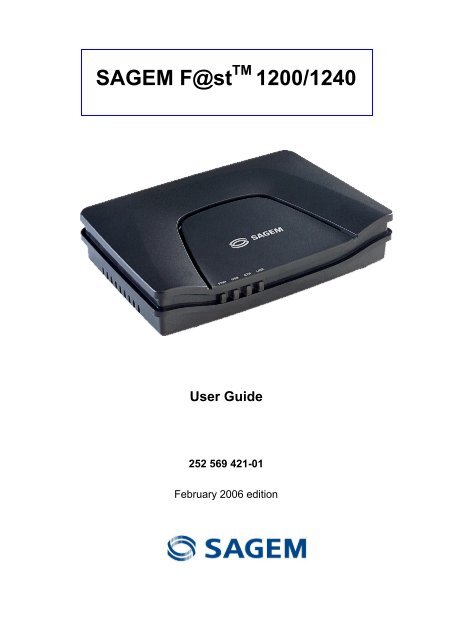 SAGEM F@st 1200/1240 - Drivers ADSL pour PC et Machintosh - Free