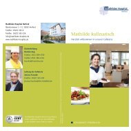 Infoflyer Mathilde kulinarisch -  Mathilden Hospital Herford