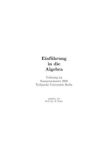 Einführung in die Algebra