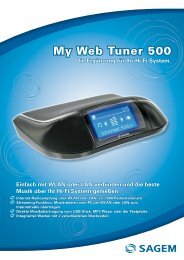 My Web Tuner 500 - Support Sagemcom